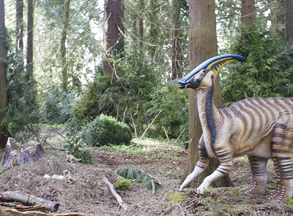 Foto af dinosaurusmodel