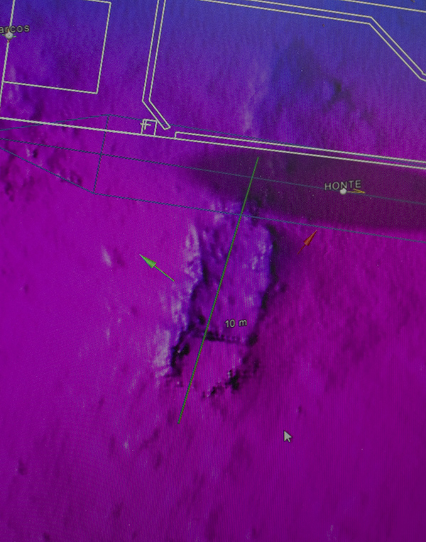scanning af undergrunden. Sådan spores vraget – det skiller sig tydeligt ud . Foto: FP Anduin